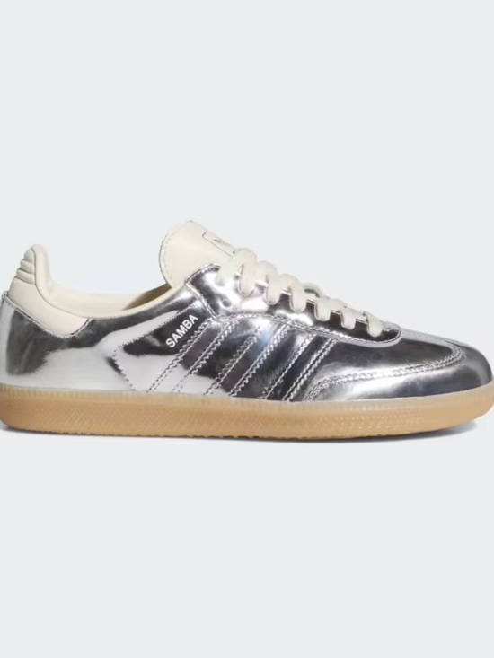 adidas Shoes - Adidas Samba Metallic Silver Sneakers